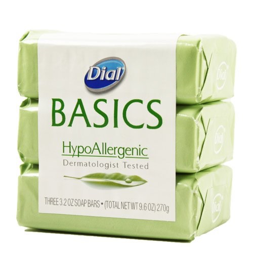 Dial Basics HypoAllergenic Dermatologist Tested Bar Soap, 3.2 oz (36