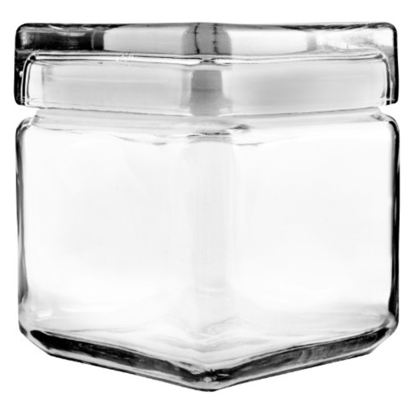 Anchor Hocking 1Quart Stackable Jars with Glass Lids, Set of 4