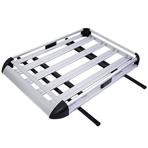Goplus 50"x38" Aluminum Car Roof Cargo Carrier Luggage Basket Rack Top