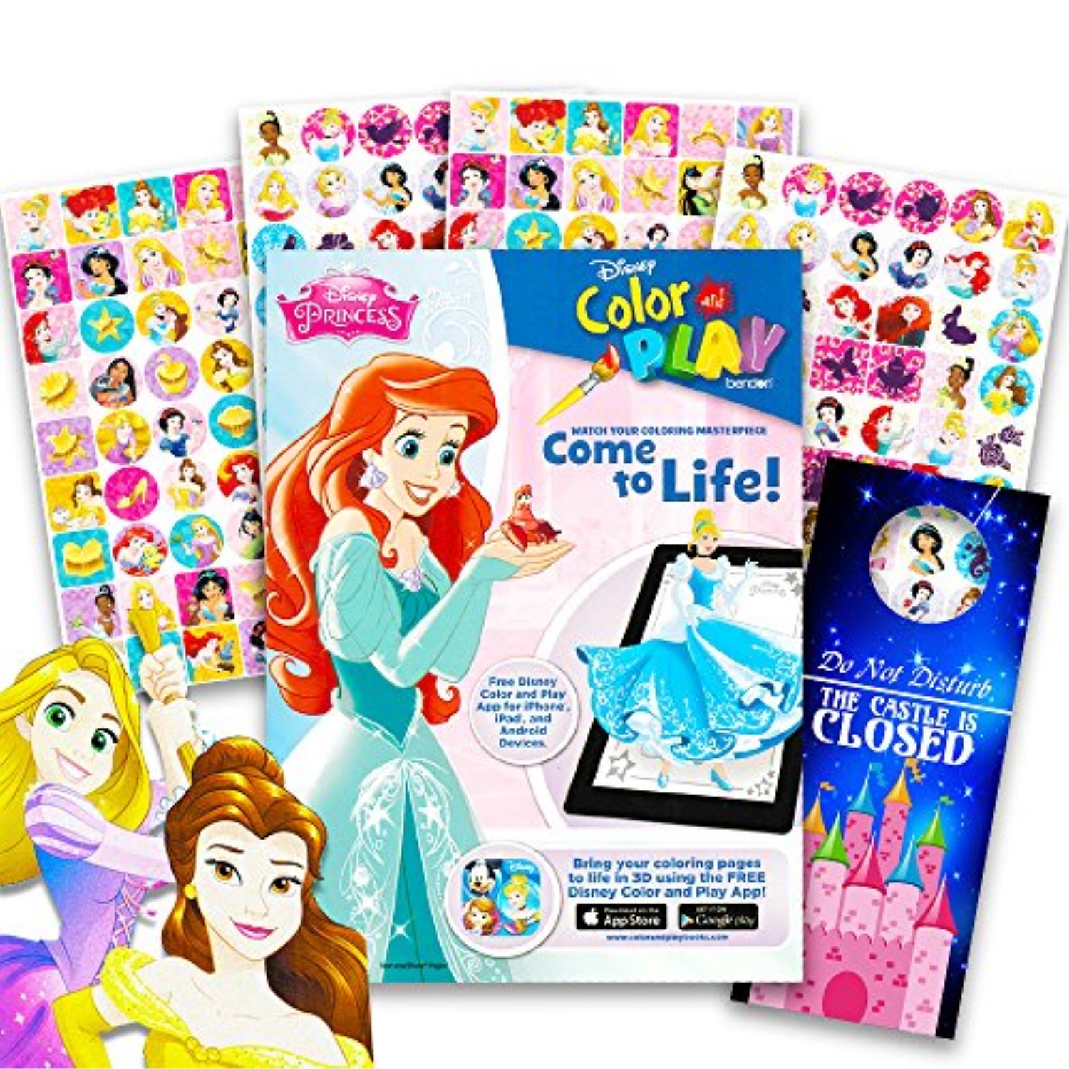Disney Princess Coloring Book And Sticker Chart Super Set Bundle Disney